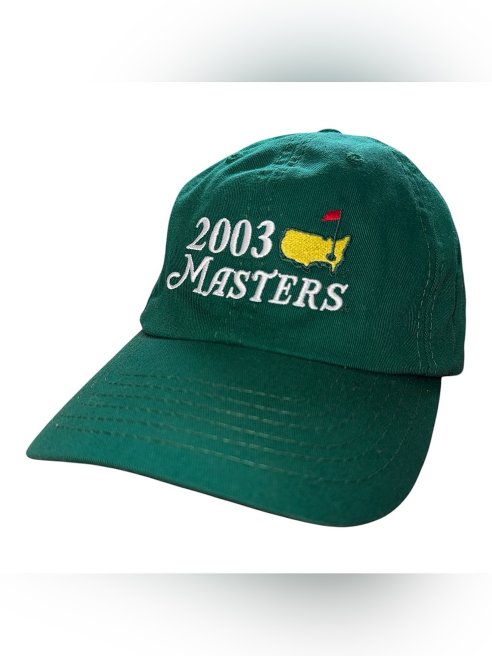 Vintage 2003 Masters Golf American Needle Green Adjustable Hat Cap